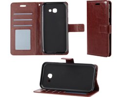 Hoesje - Geschikt voor Samsung Galaxy A5 2017 - Luxe Bookcase - Walletcase Hoes - Portemonnee - Cover - Telefoonhoes - Bruin