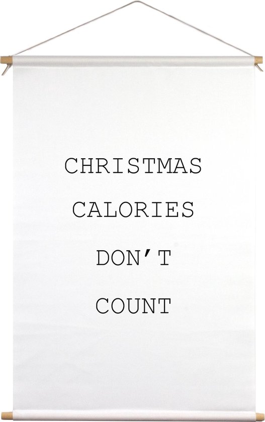 Christmas calories don’t count | Textielposter | Textieldoek | Wanddecoratie | 120 CM x 180 CM | Kerst | Kerstdecoratie