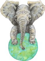 Muursticker olifant - 50 x 70 cm - handgeschilderd door Mies