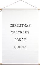 Les calories de Noël ne comptent pas | Affiche textile | Tissu textile | Décoration murale | 40 cm x 60 cm | Noël | Décoration de Noël