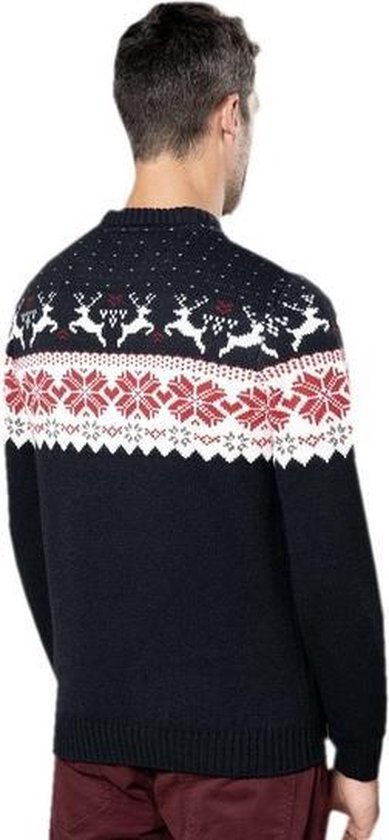 Grote maten foute gebreide kersttrui navy/wit Nordic print - Plus size  truien -... | bol.com