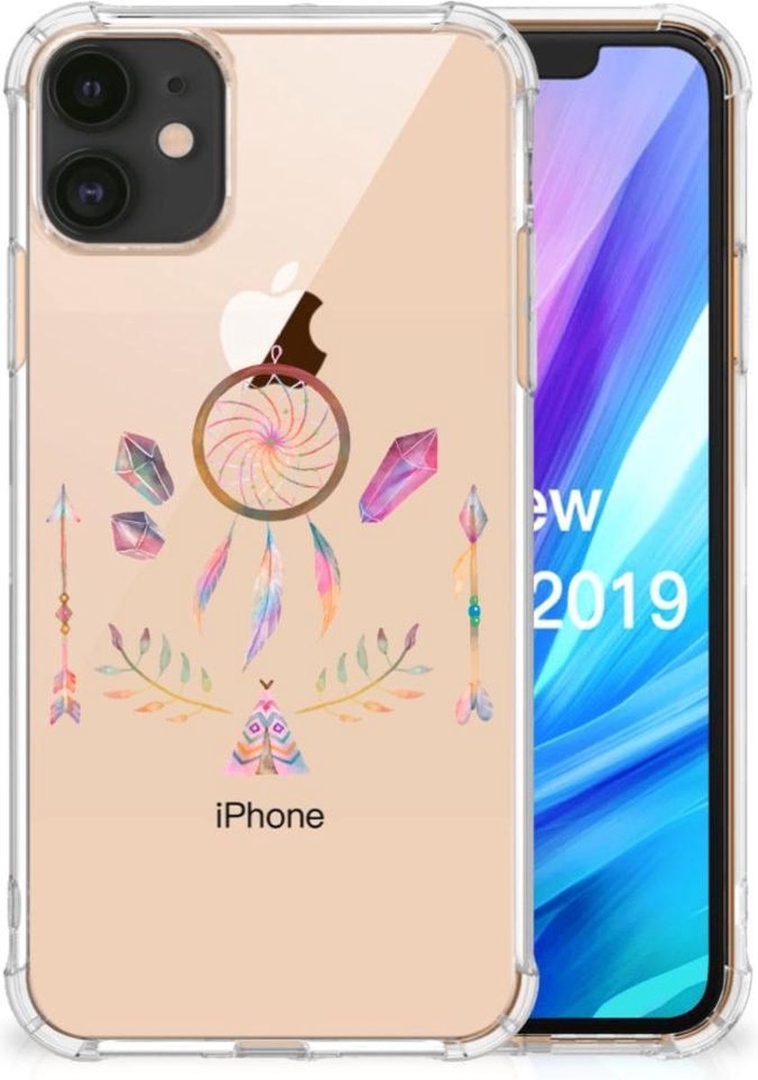 TPU Case Anti-Shock voor Apple iPhone 11 Stevig Bumper Hoesje Boho Dreamcatcher