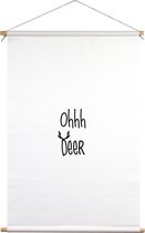 Ohhh Deer | Textielposter | Textieldoek | Wanddecoratie | 40 CM x 60 CM | Kerst | Kerstdecoratie
