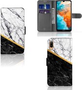 Huawei Y6 (2019) Bookcase Marble White Black
