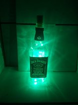 Jack daniels fles 70cl met kurk en groen LED verlichting