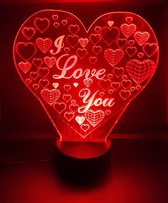 3D led lamp "Heart love heart"
