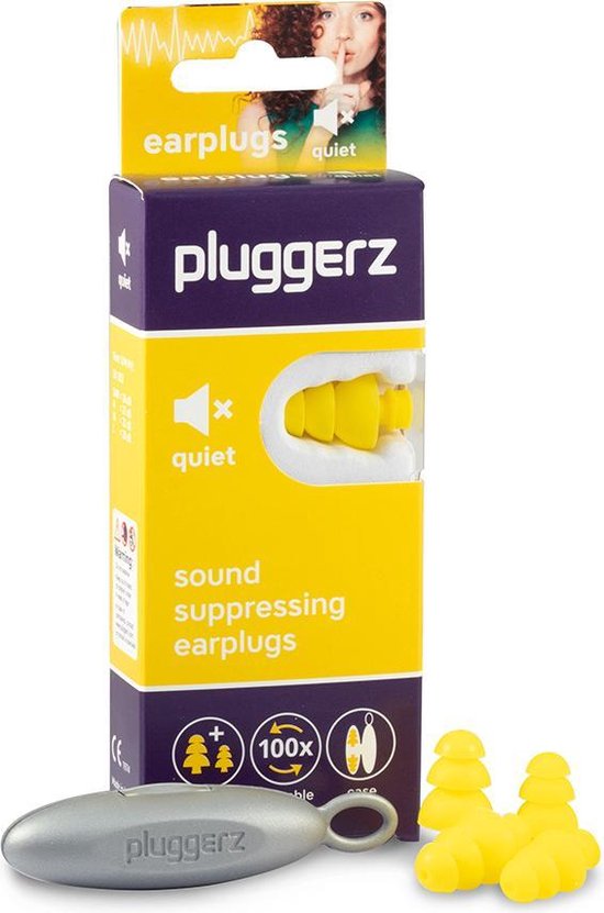 Earplugs Moto Pluggerz Earplugs Water - 2 Paia (S/M M/L) - Riutilizzabili - Morbidi E Comodi - Filtrati - 25 DB - Nuoto - Acquatici - Impedisce L'ingresso Dell'acqua Nell'orecchio - Previene Il Dolore Tappi Moto