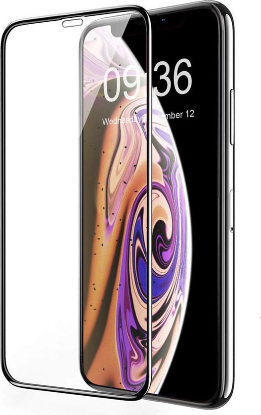 HB Glas Geschikt voor Apple iPhone 11 Pro Max Glas - High Impact Anti-Glare Mat Glass - Zwart