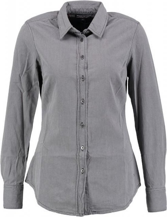 Tommy hilfiger grijze denim blouse VALT KLEINER - Maat 36 | bol.com