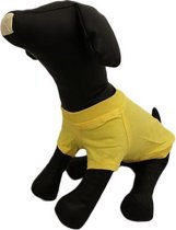 Shirt geel met mouw voor de hond. - S ( rug lengte 22 cm, borst omvang 32 cm, nek omvang 24 cm )