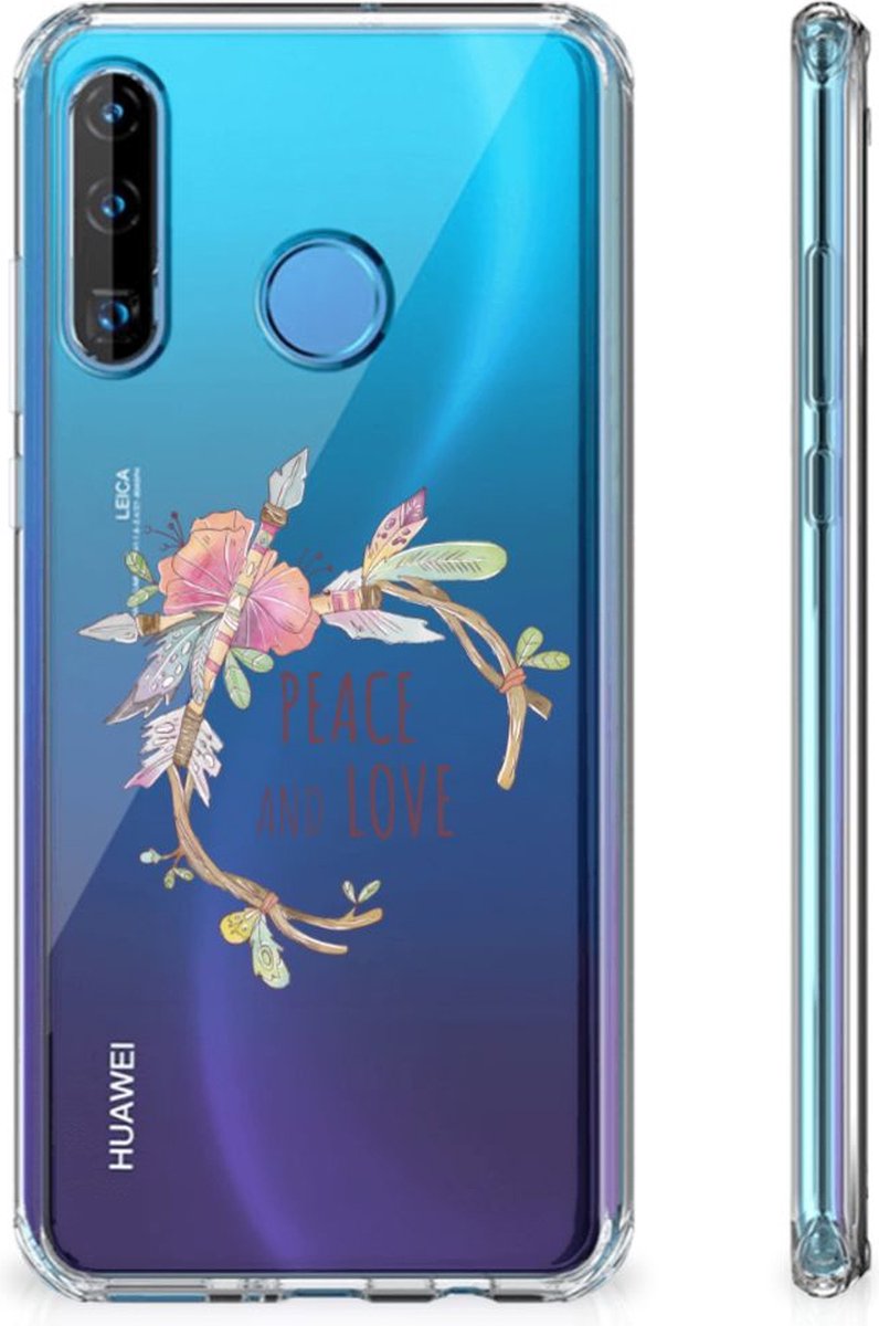 Huawei P30 Lite Stevig Bumper Hoesje Boho Text