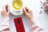 Back Case OnePlus 7 Pro TPU Siliconen Hoesje Rood Rose