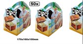 50x Happy kids menubox Pirates of the sea - menu box take away restaurant festival thema party friet hamburger