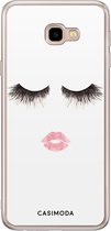 Samsung J4 Plus hoesje siliconen - Kiss wink | Samsung Galaxy J4 Plus case | zwart | TPU backcover transparant