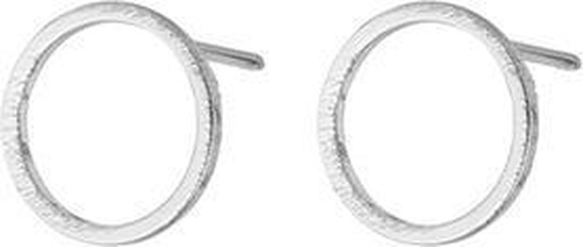 24/7 Jewelry Collection Cirkel Oorbellen - Open - Oorknopjes - Geborsteld - Minimalistisch - Zilver