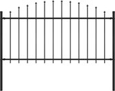 vidaXL - Tuinhek - met - speren - bovenkant - (1,25-1,5)x1,7 - m - staal - zwart