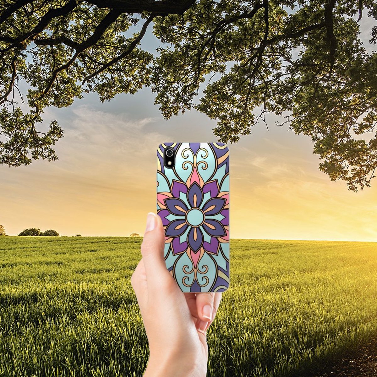 Xiaomi Redmi 7A TPU Case Purple Flower