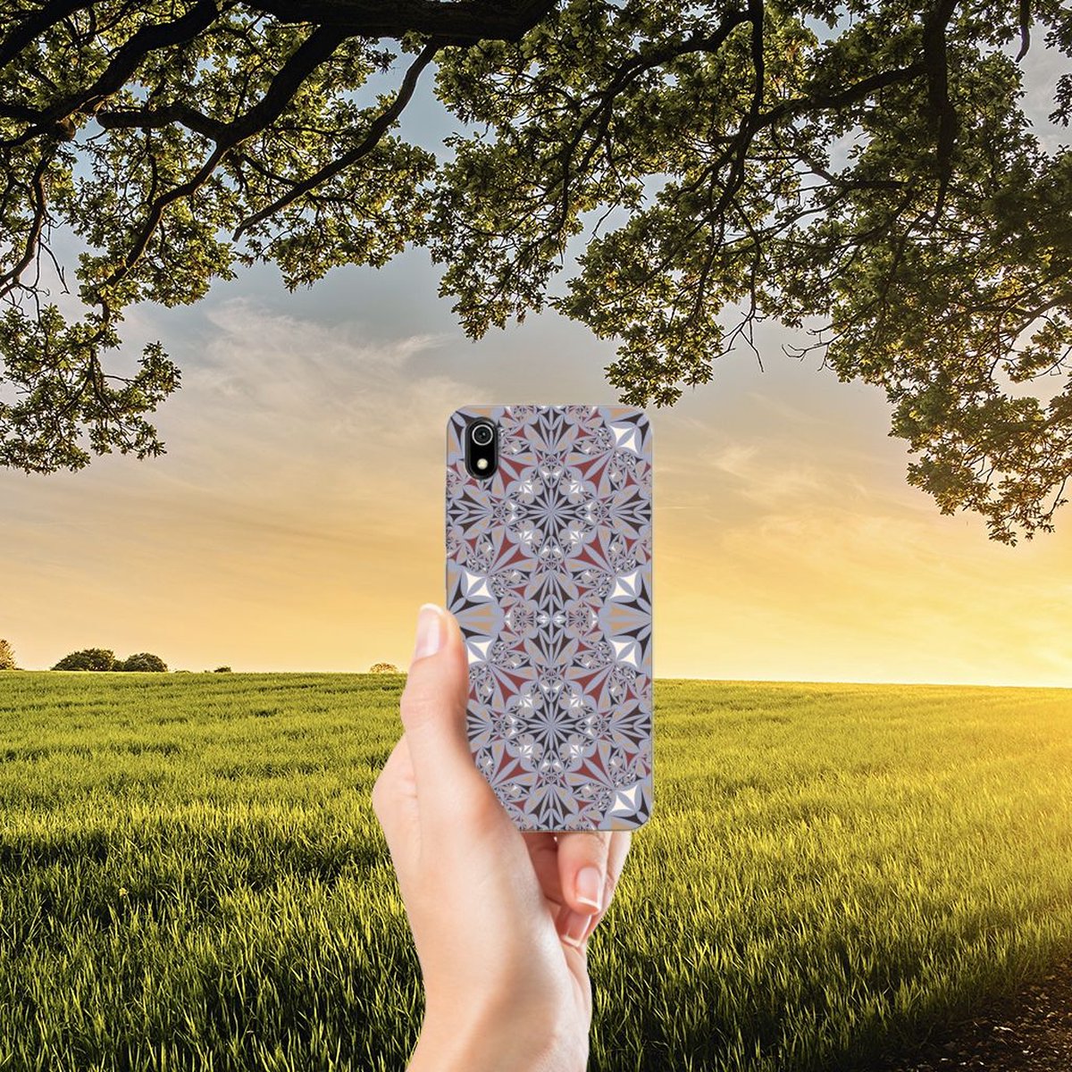 Xiaomi Redmi 7A TPU Siliconen Hoesje Flower Tiles