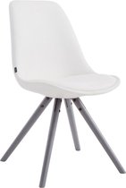 CLP Laval Bezoekersstoel - Rond - Kunstleer grijs wit