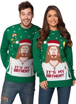 Foute Kersttrui Dames & Heren - Christmas Sweater "It's my Birthday" - Kerst trui Mannen & Vrouwen Maat L