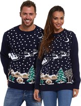 Foute Kersttrui Dames & Heren - Christmas Sweater "Kerst in de Sneeuw" - Kerst trui Mannen & Vrouwen Maat XXXXL