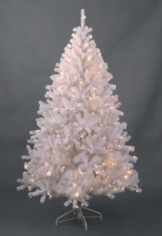 Witte kunstkerstboom Maine PVC - Lengte 180 cm - met 200 warm LED lampjes -  847 Takken | bol.com