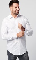 SKOT Fashion Overhemd Duurzaam Heren Spotted White - Wit - Maat 46