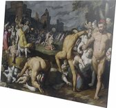 De kindermoord in Bethlehem | Cornelis Cornelisz van Haarlem  | Aluminium | Schilderij | Wanddecoratie | 100 x 150