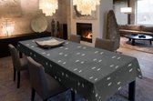 Joy@Home Tafellaken - Tafelkleed - Tafelzeil - Opgerold op koker - Geen Plooien - Trendy - Bloemen Donkergroen - 140 cm x 300 cm