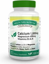 Calcium 1000 mg and Magnesium 400 mg with 100iu D3 & K (360 Softgels) - Health Thru Nutrition