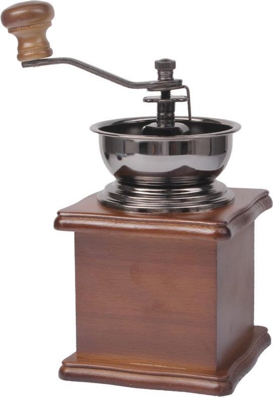 Op grote schaal academisch oortelefoon Handmatige koffiemolen Wood Stand Bowl Antique Hand Coffee Bean Grinder |  bol.com