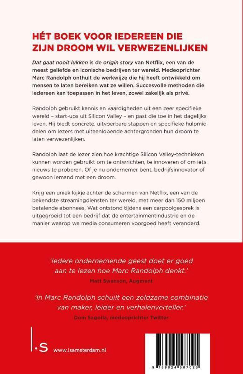 Dat gaat nooit lukken - back cover
