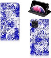 Mobiel BookCase iPhone 11 Pro Max Angel Skull Blue