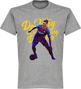 Frenkie de Jong Barcelona Script T-Shirt - Grijs - M