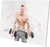 Bodybuilder | Polygon Art | Plexiglas | Foto op plexiglas | Wanddecoratie | 60 CM x 40 CM | Schilderij | Aan de muur | sport
