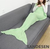 Zeemeermin deken, lichtgroen, maat L, 180x90 cm, standaard volwassen maat. Lig heerlijk op de bank in de vorm van een zeemeermin met deze comfortabele deken.