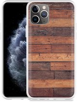 Geschikt voor Apple iPhone 11 Pro Hoesje Houten planken - Designed by Cazy