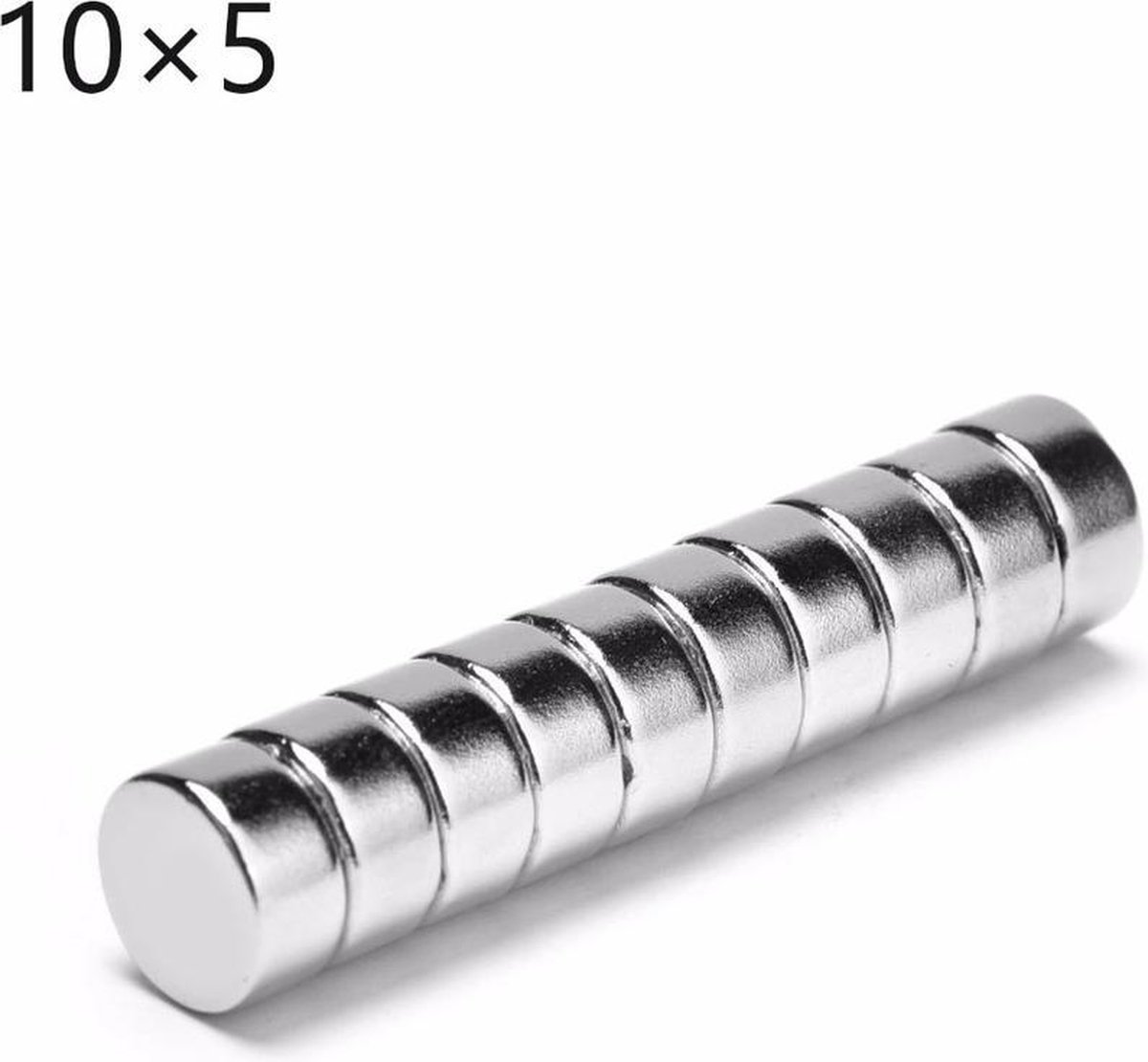 Super sterke neodymium magneten - Rond - 10 x 5 mm - 20 Stuks - Ideaal om dingen op te hangen - Sterk - Merkloos