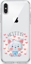 Apple Iphone XS Max Transparant siliconen hoesje (Kitty)