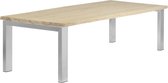 Eettafel Industrieel | N-poot-RVS | 30mm-140x90-transp