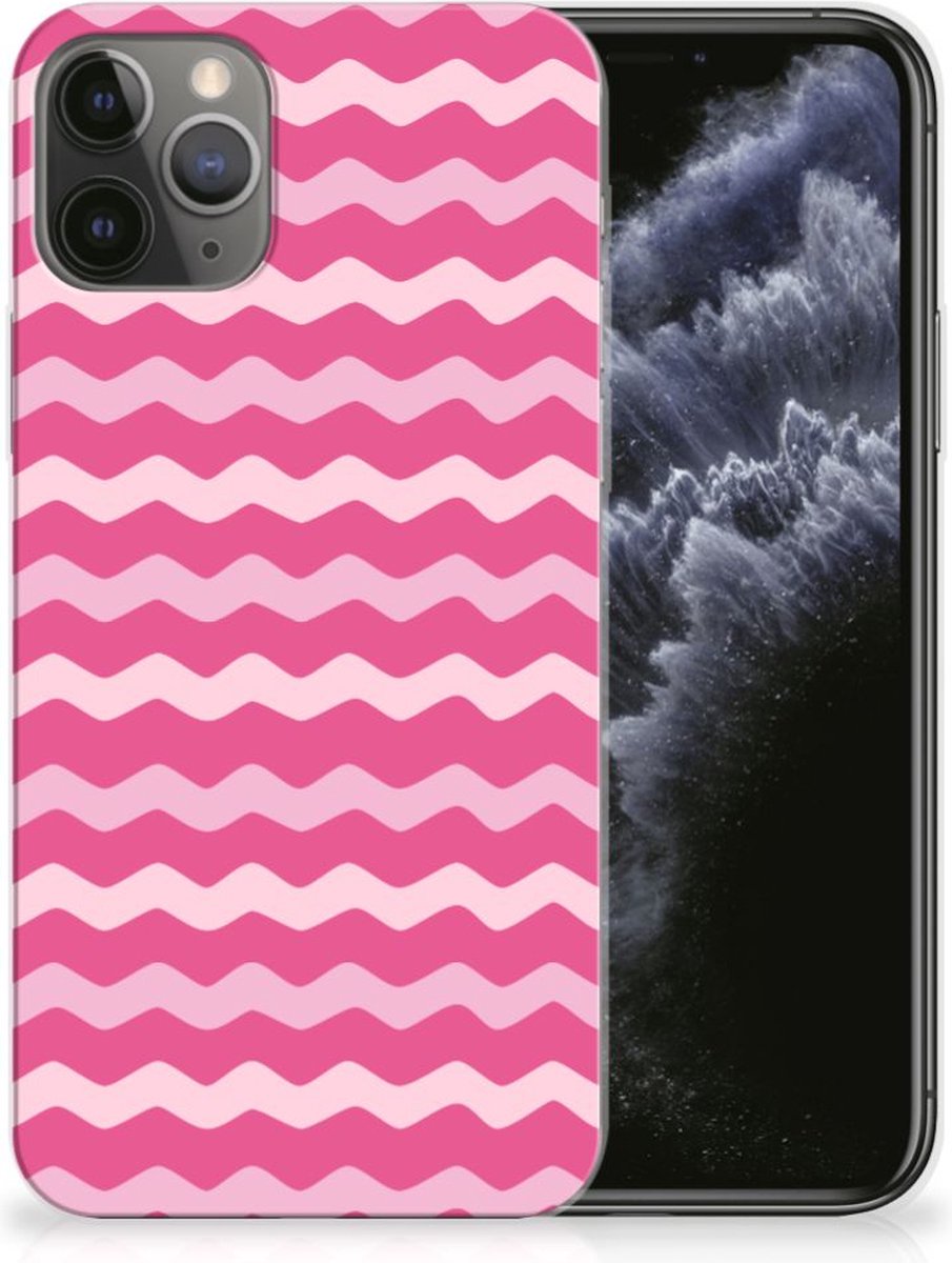Back Cover voor Apple iPhone 11 Pro TPU bumper Waves Pink