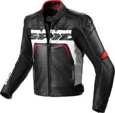 Spidi Carbo Rider CE Black White Red Leather Motorcycle Jacket 54