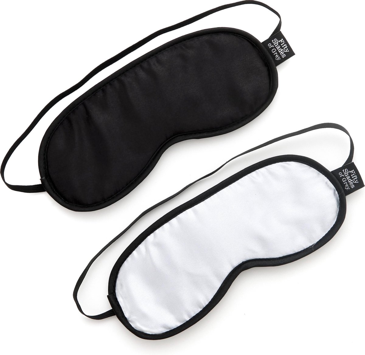 Goedkoopste Fifty Shades No Peeking - Zachte blindoek Duopack - Zwart/ Zilver
