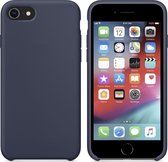 Luxe Siliconen Back cover voor Apple iPhone 6 - iPhone 6s - Middernacht blauw - Suède binnenkant
