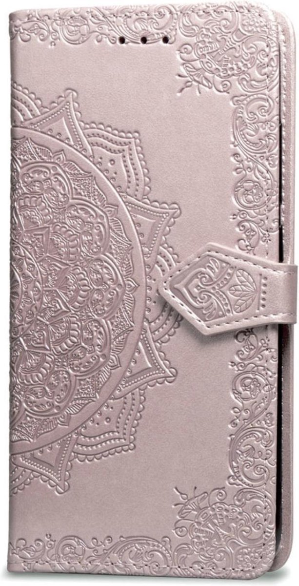 Geschikt voor Bookcase voor Apple iPhone 6 - iPhone 6s - Oud Roze - Bloemen - Portemonnee Hoesje op Prijzenvolger.com