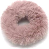 Fluffy scrunchie/haarwokkel, oud roze