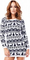 Foute Kersttrui "Sexy, Wit & Blauw" voor Vrouwen | Dames - Kerstjurk - Sexy Kersttrui - Christmas Sweater Maat XL