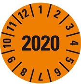 Keuringssticker met heel jaartal, vel 15 mm - 60 per vel 2020