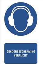 Tekststicker ''Gehoorbescherming verplicht'' 420 x 297 mm (A3)