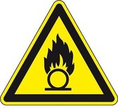 Waarschuwingssticker oxiderende stoffen - ISO 7010 - W028 200 mm